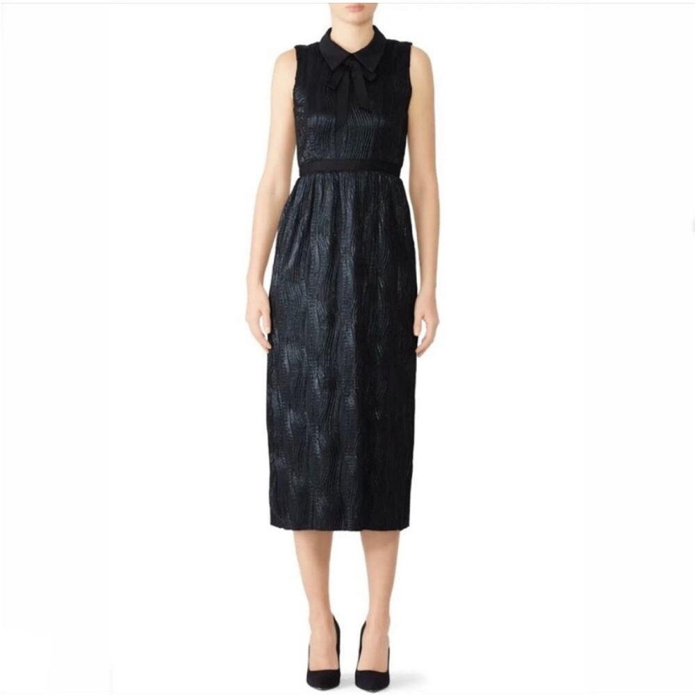 Hunter Bell Diana Dress Sleeveless Black Midi size 8